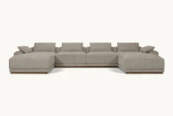 Yogi U-Shape Sectional -SIXPENNY STORE yogi ushape sectional light weight linen cracked pepper product