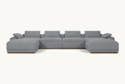 Yogi U-Shape Sectional -SIXPENNY STORE yogi ushape sectional light weight linen ink cap product