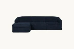 Ziki Chaise Sectional Slipcover Only -SIXPENNY STORE ziki chaise sectional cotton canvas ancient indigo product 4 pc slipcover