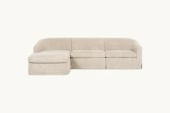 Ziki Chaise Sectional Slipcover Only -SIXPENNY STORE ziki chaise sectional cotton canvas beach walk product 4 pc slipcover