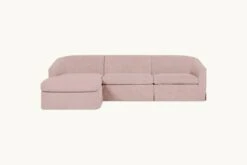 Ziki Chaise Sectional 32 Ziki Chaise Sectional -SIXPENNY STORE ziki chaise sectional cotton linen sundazed coral product 4 pc