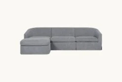 Ziki Chaise Sectional Slipcover Only -SIXPENNY STORE ziki chaise sectional light weight linen ink cap product 4 pc slipcover