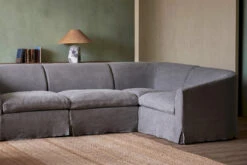 Ziki L-Shape Sectional -SIXPENNY STORE ziki lshape sectional light weight linen ink cap product PDP6