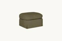 Ziki Ottoman Slipcover Only -SIXPENNY STORE ziki ottoman cotton canvas quiet sage product chair slipcover