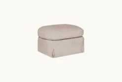 Ziki Ottoman Slipcover Only -SIXPENNY STORE ziki ottoman light weight linen oat flour product chair slipcover