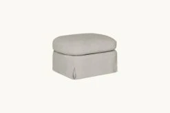 Ziki Ottoman Slipcover Only -SIXPENNY STORE ziki ottoman medium weight linen jasmine rice product chair slipcover