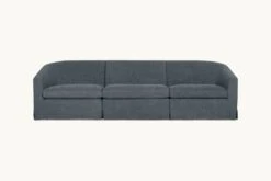 Ziki Sectional -SIXPENNY STORE ziki sectional sofa light weight linen black pepper product