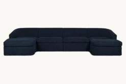 Ziki U-Shape Sectional -SIXPENNY STORE ziki ushape cotton canvas ancient indigo product