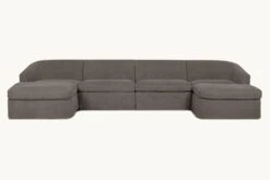 Ziki U-Shape Sectional -SIXPENNY STORE ziki ushape cotton canvas moon dust product