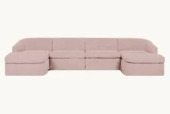 Ziki U-Shape Sectional Slipcover Only -SIXPENNY STORE ziki ushape cotton linen sundazed coral product slipcover