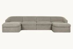 Ziki U-Shape Sectional -SIXPENNY STORE ziki ushape light weight linen cracked pepper product
