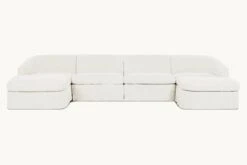 Ziki U-Shape Sectional Slipcover Only -SIXPENNY STORE ziki ushape light weight linen water lily product slipcover