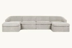 Ziki U-Shape Sectional Slipcover Only -SIXPENNY STORE ziki ushape medium weight linen jasmine rice product slipcover