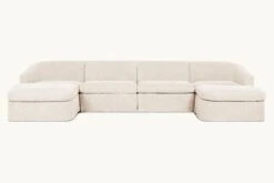 Ziki U-Shape Sectional -SIXPENNY STORE ziki ushape washed cotton linen corn silk product