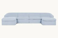 Ziki U-Shape Sectional -SIXPENNY STORE ziki ushape washed cotton linen morning glory product